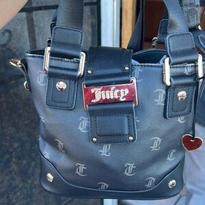 New Juicy Couture Y2k cute Mini Tote Crossbody bag Gold accents Popular